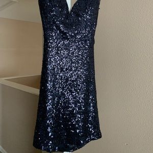 SPARKLY NAVY BLUE COCKTAIL DRESS